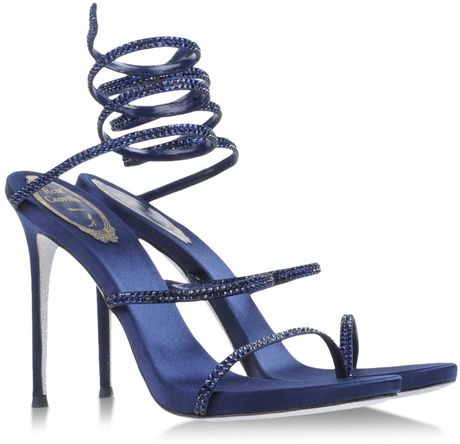 Rene Caovilla Sandals in Blue (Dark blue) | Lyst
