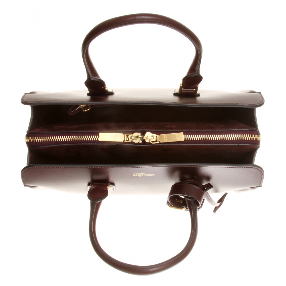 Lyst Alexander mcqueen Heroine Leather Tote in Brown