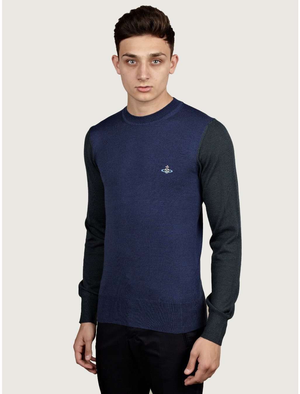 Vivienne westwood Mens Contrast Sleeve Knit Jumper in Blue for Men ...