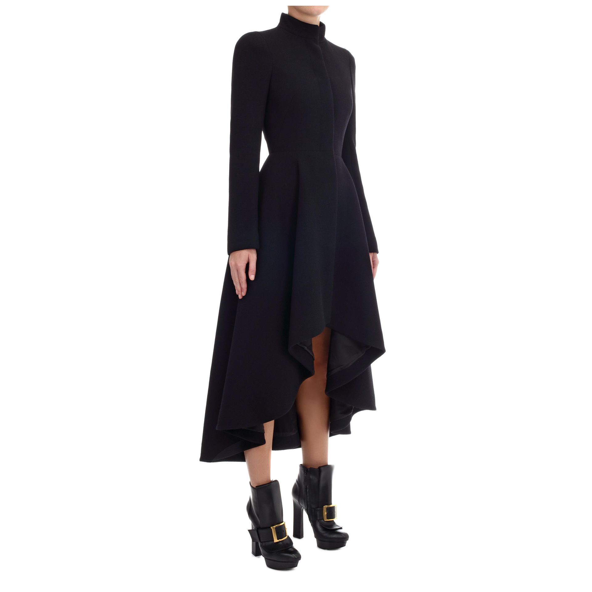 alexander mcqueen black wave ruffle dress coat product 3 11556627 161685731