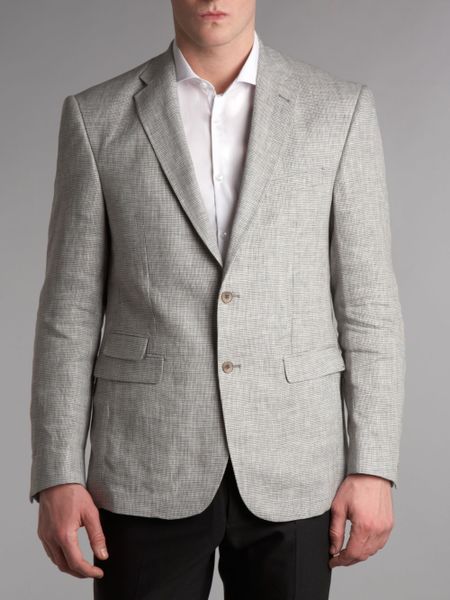 Baumler Linen Dogstooth Jacket in Gray for Men (Grey) - Lyst