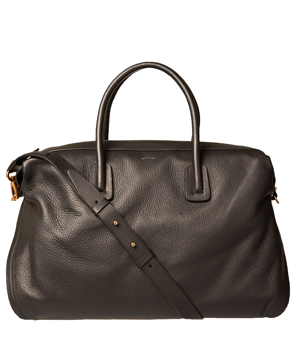 Maiyet Large Black Pebble Leather Satchel in Black | Lyst