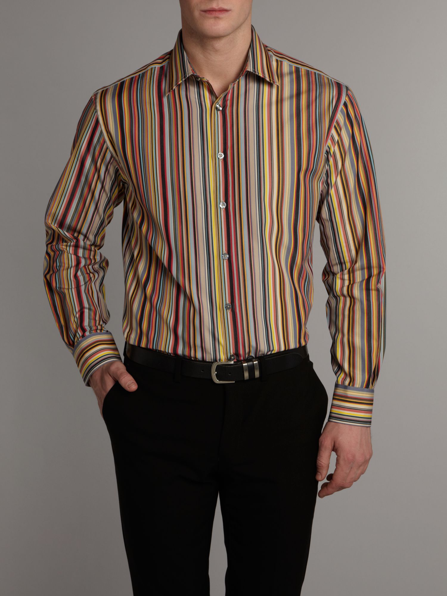Lyst - Paul Smith Formal Cotton Longsleeved Stripe Shirt for Men