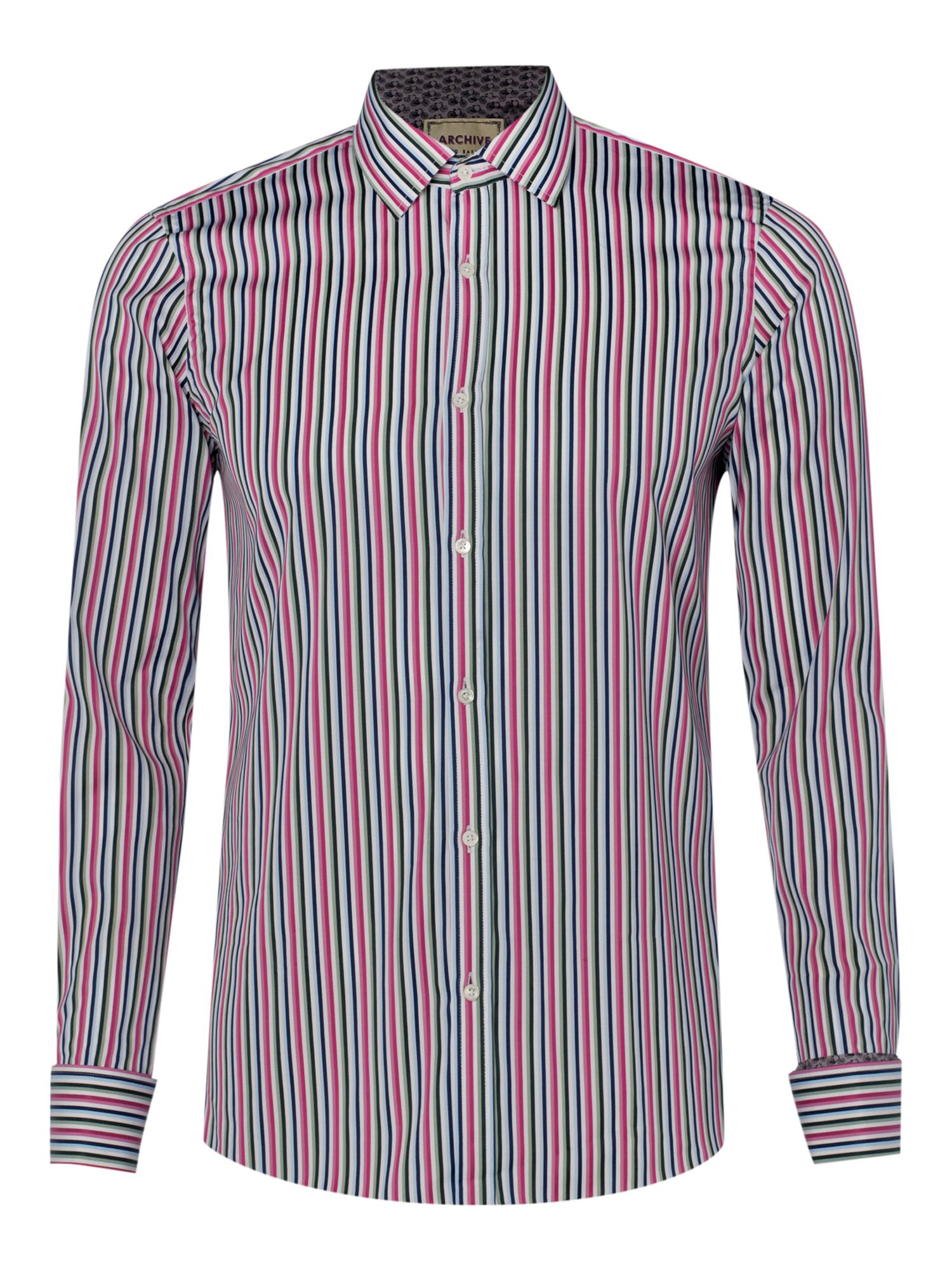 Ted Baker | Pink Long Sleeved Multi Stripe Formal Shirt for Men | Lyst