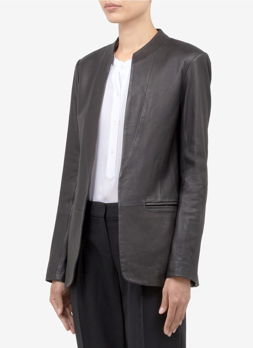 Lyst - Theory Tamler Leather Jacket in Black