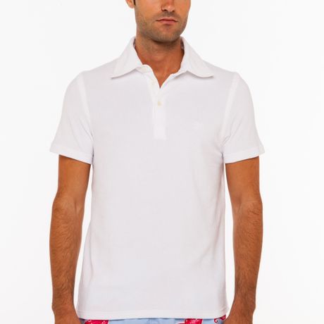 Vilebrequin Terry Cloth Polo Shirt in White for Men | Lyst