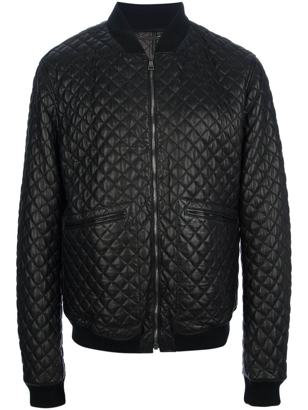 Lyst - Dolce & Gabbana Quilted Bomber Jacket in Black for Men