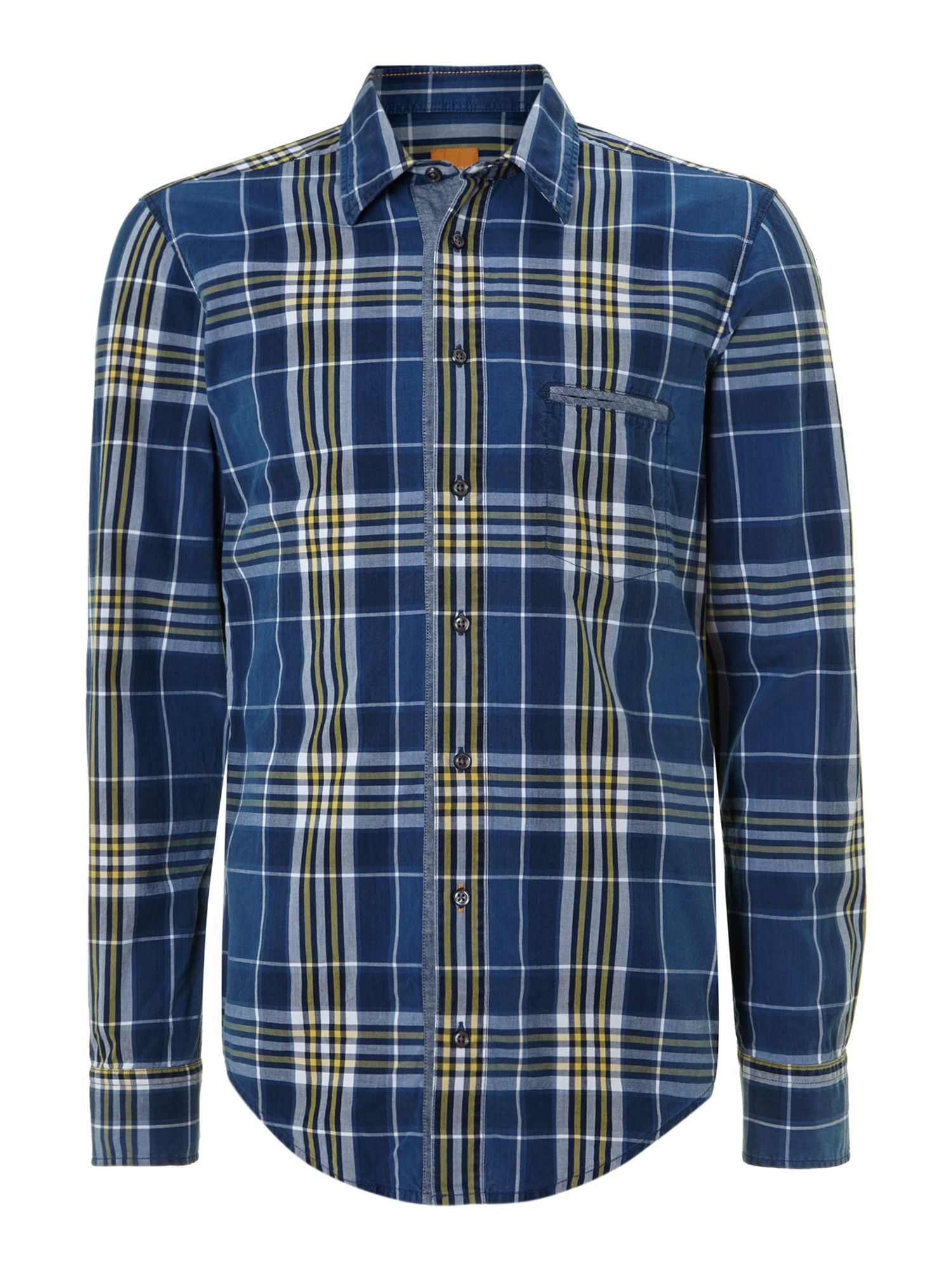 Hugo Boss Blue Check Shirt in Blue for Men (Navy) | Lyst