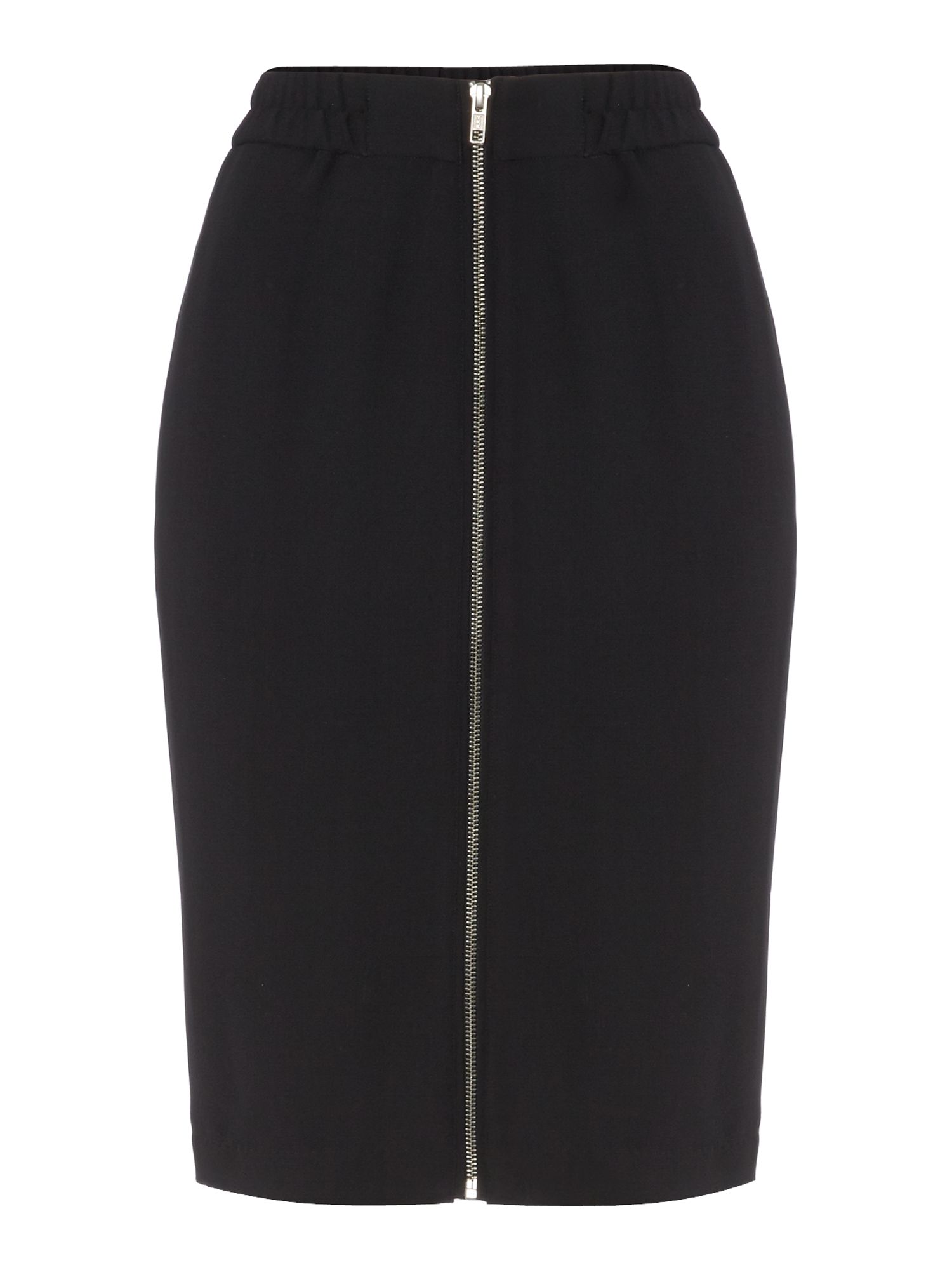 Pied A Terre Zip Front Sport Pencil Skirt in Black | Lyst