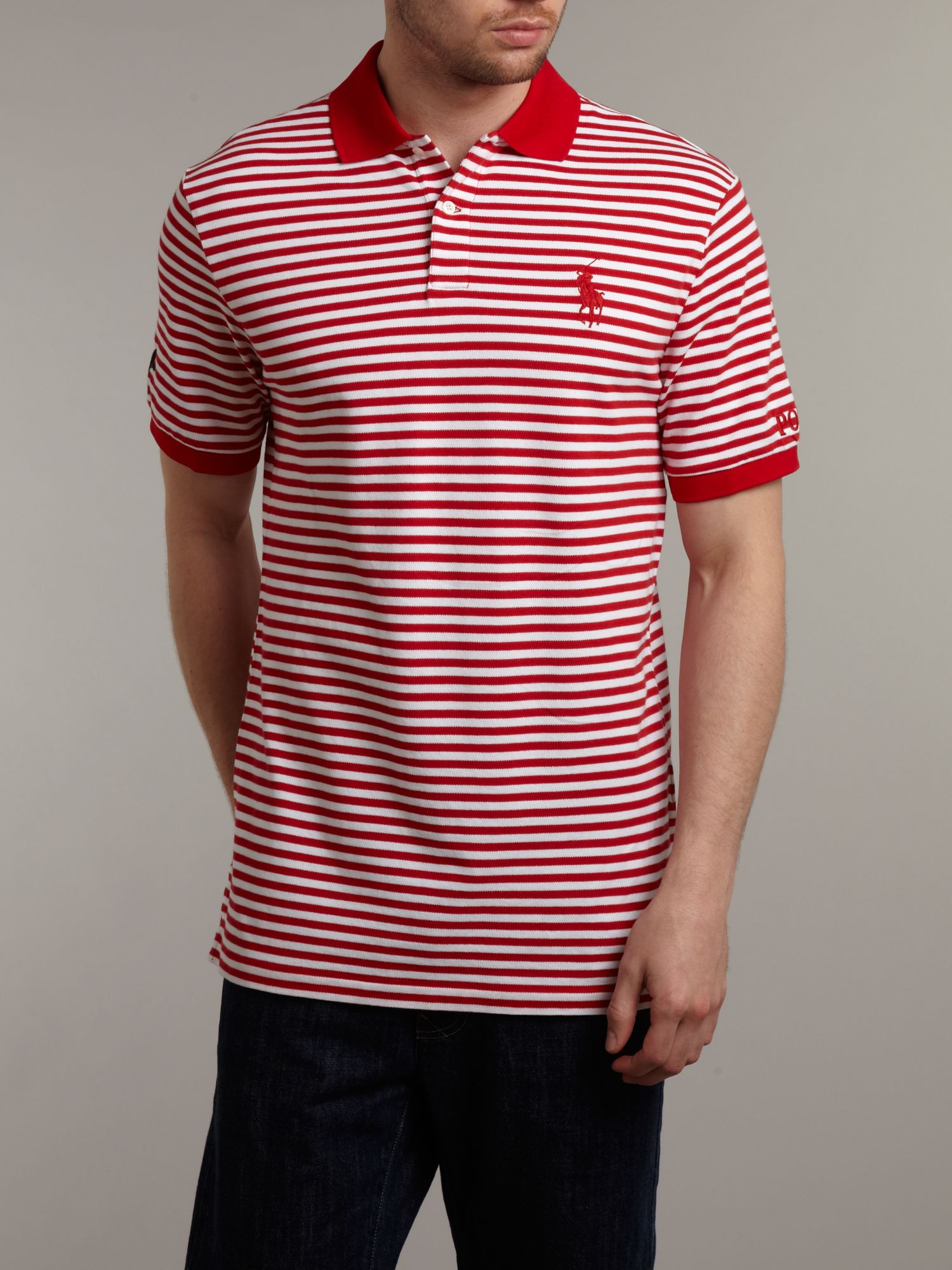 Ralph lauren golf Open Striped Big Pony Polo Shirt in Red for Men | Lyst