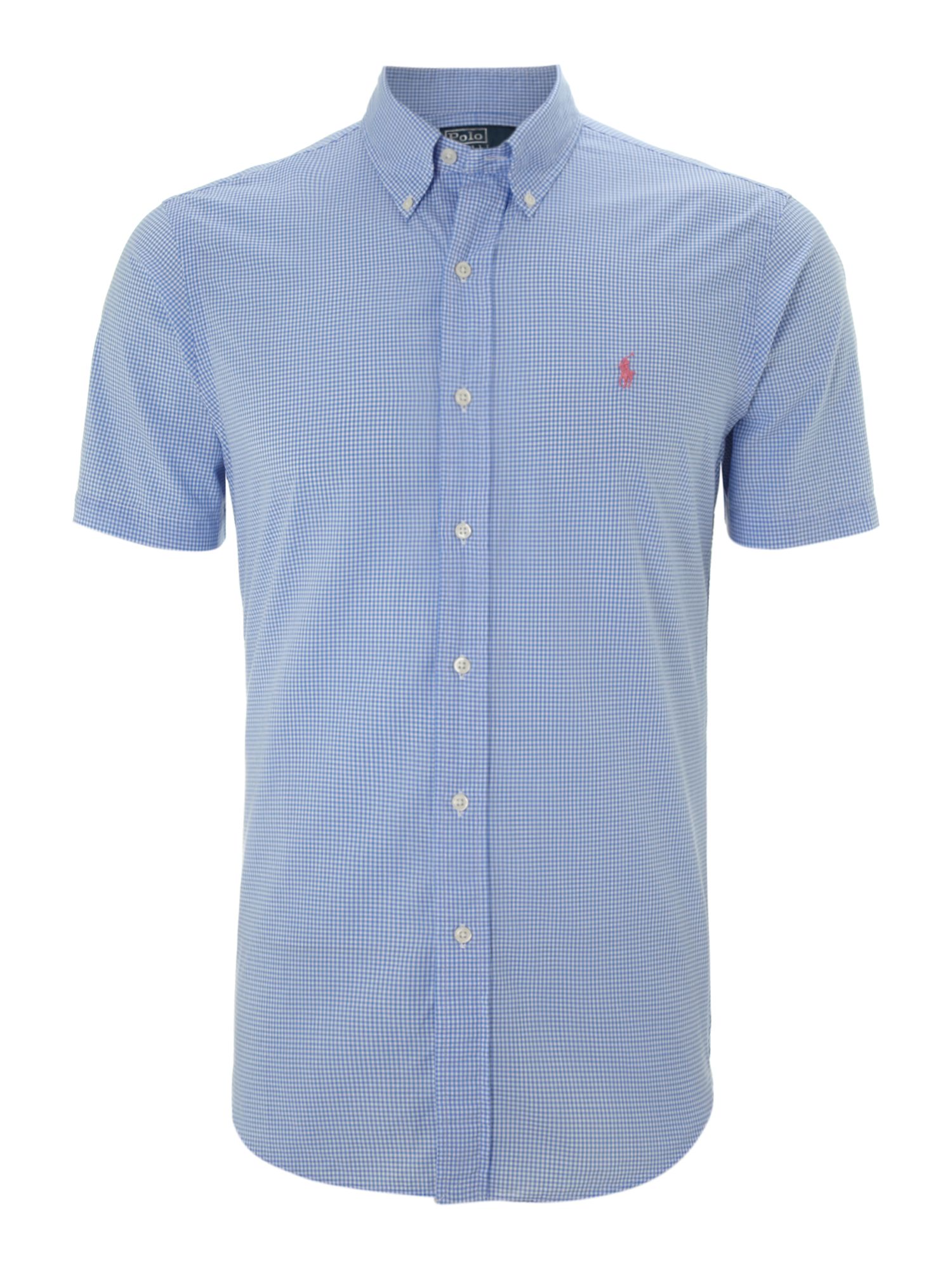 Polo Ralph Lauren Short Sleeved Custom Fit Checked Shirt in Blue for ...