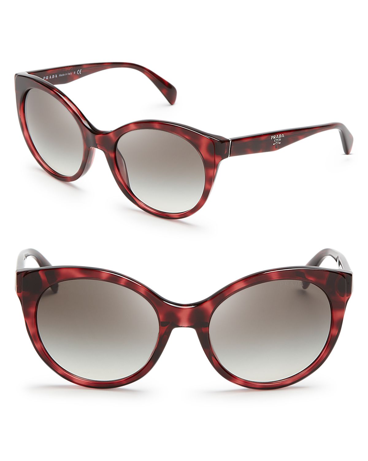 Prada Oversized Cat Eye Sunglasses in Red | Lyst