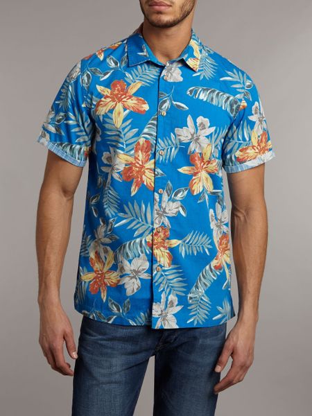 Quiksilver Short Sleeved Lagoon Road Hawaiian Shirt in Blue for Men ...