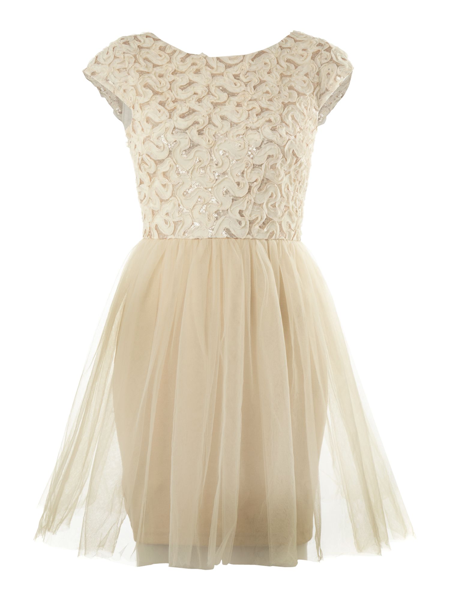 Tfnc london Gold Foil Tulle Skirt Dress in Metallic | Lyst