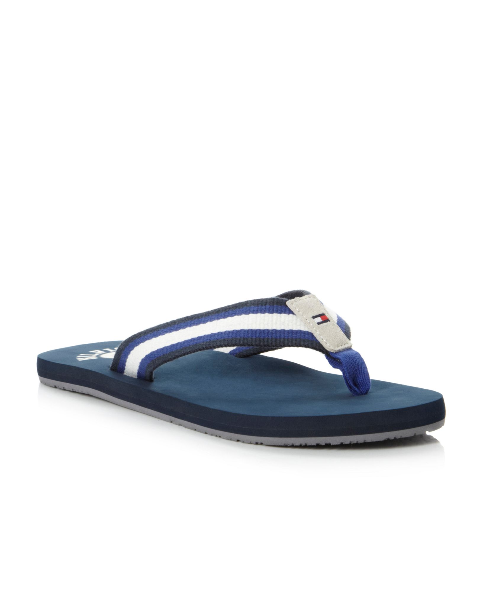 Tommy Hilfiger Bay 2 Stripe Toepost Sandals in Blue for Men | Lyst
