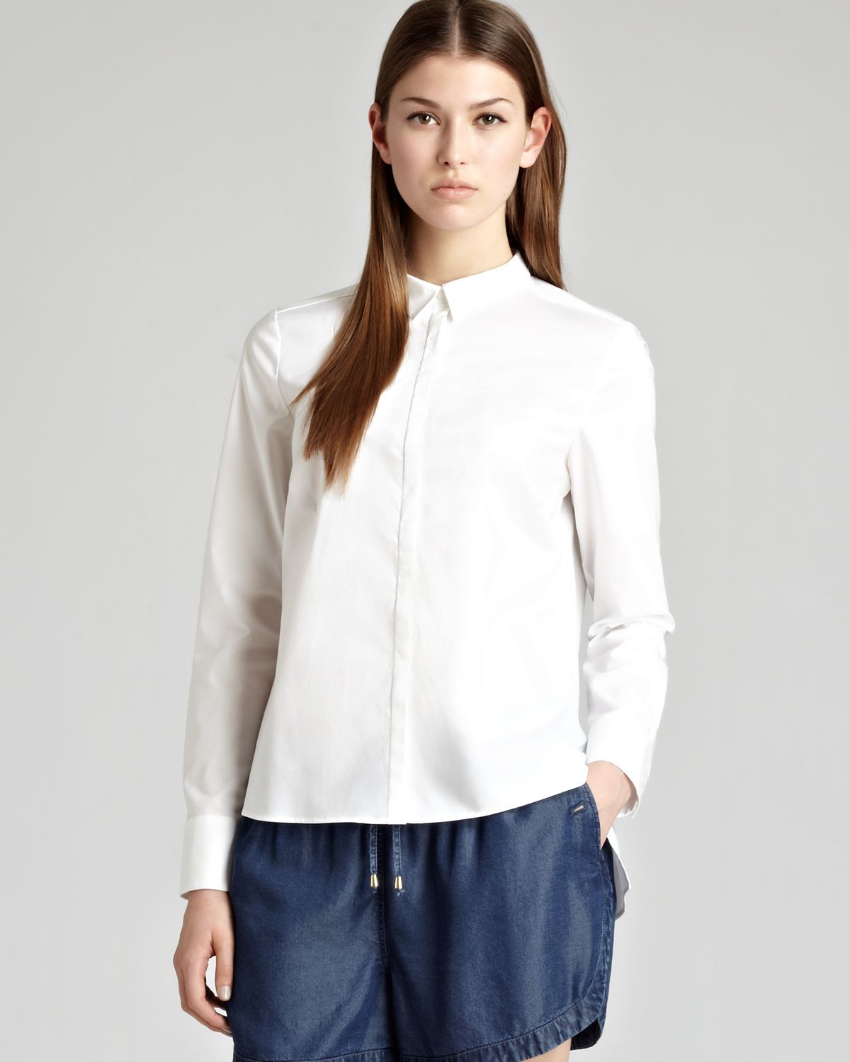 lyst reiss peplum back shirt in white sinequanone size chart