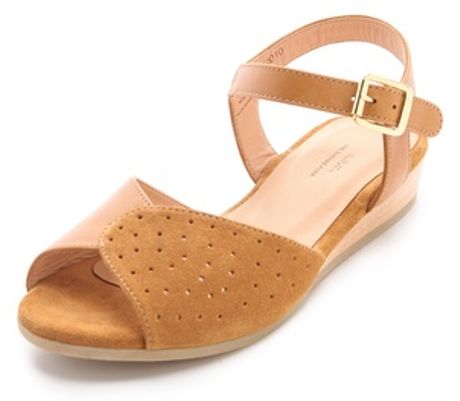 A.p.c. Demi Wedge Sandals in Brown | Lyst