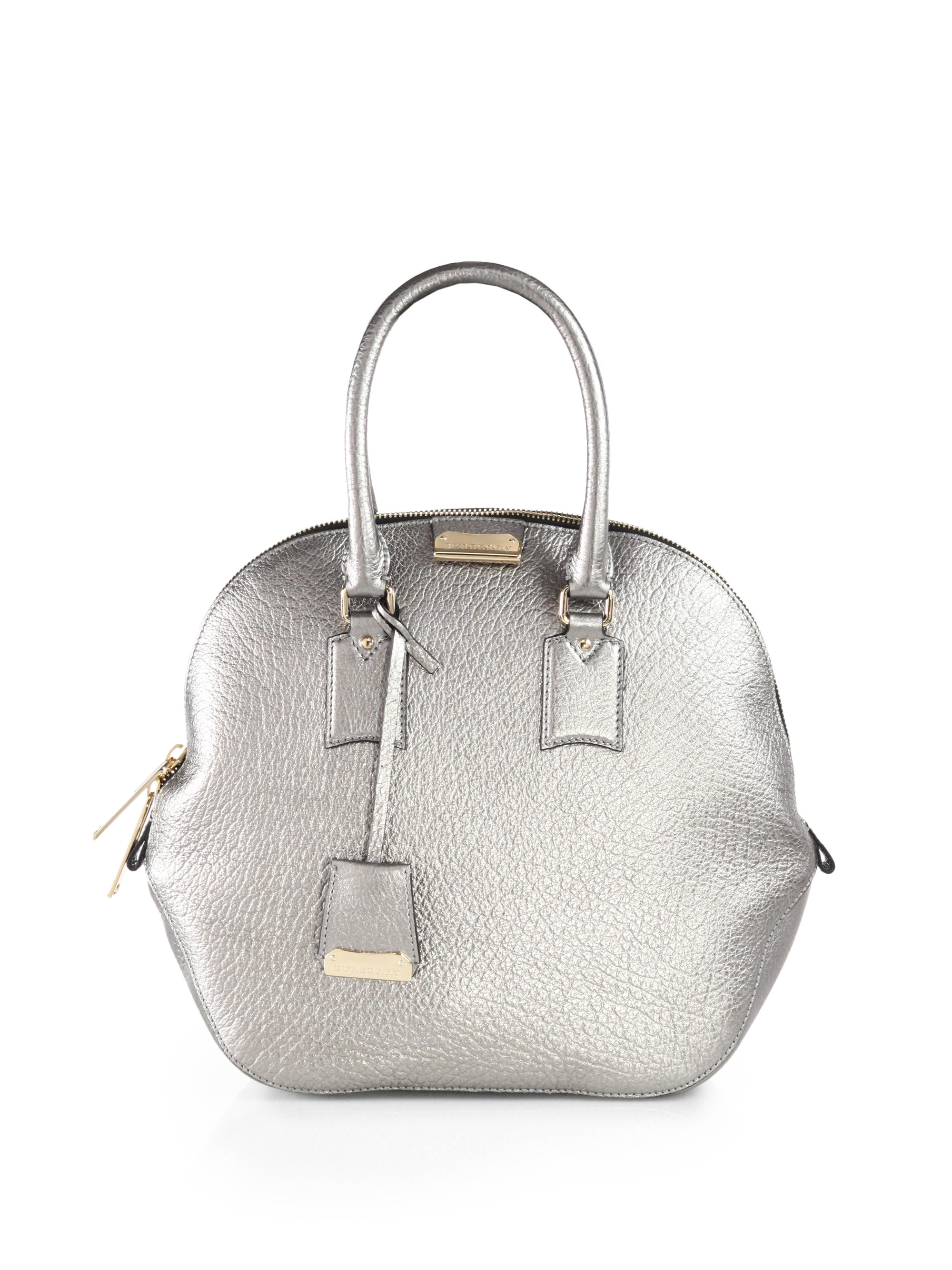 Lyst Burberry Orchard Medium Metallic Top Handle Bag In Gallery