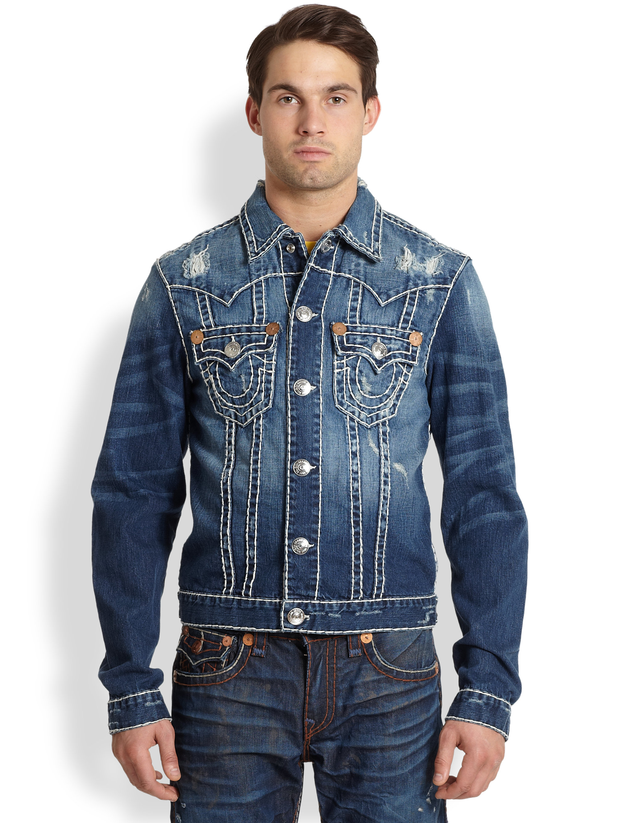 Lyst True Religion Jimmy Super T Denim Jacket In Blue For Men 