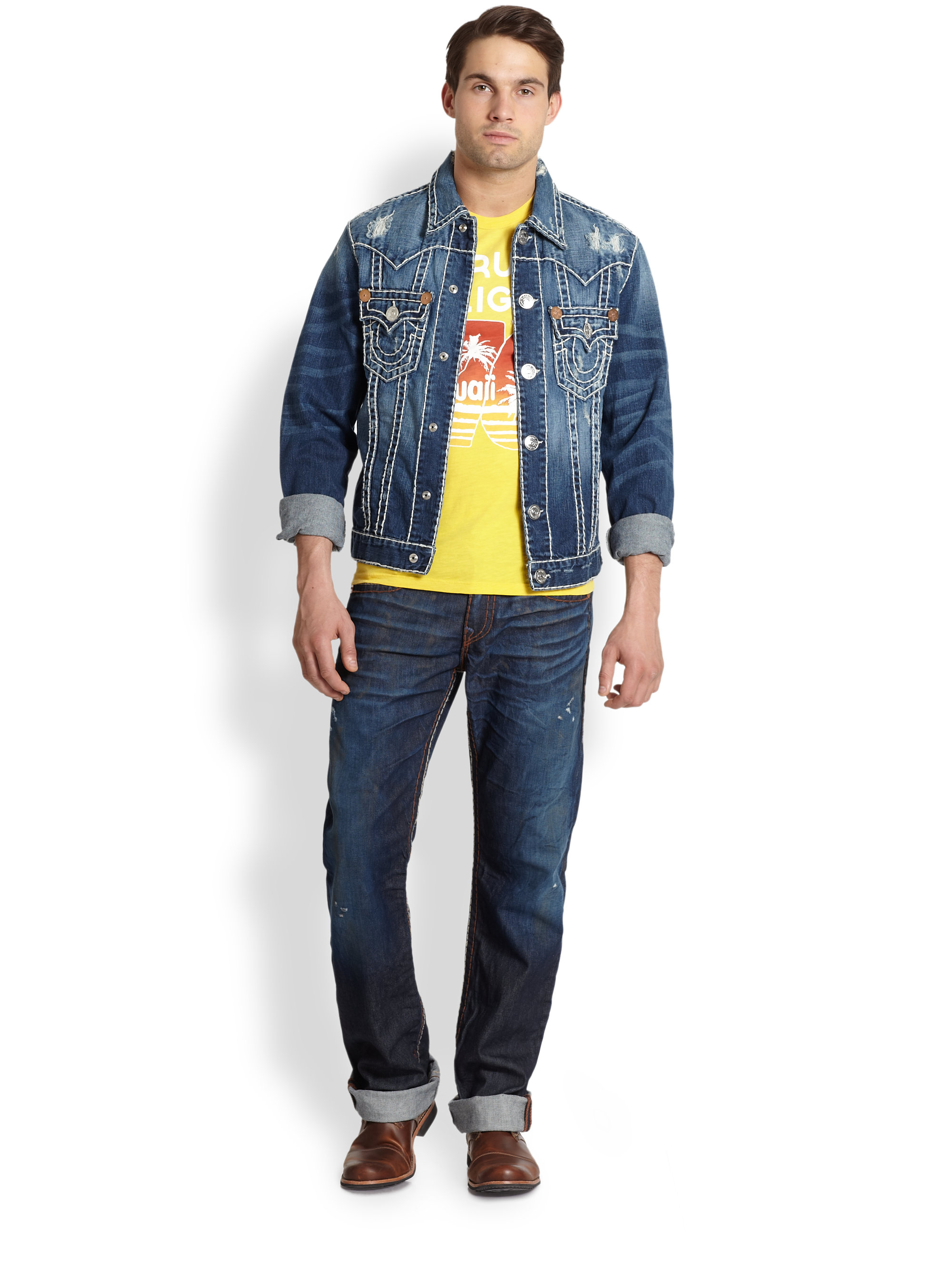 True religion Jimmy Super T Denim Jacket in Blue for Men | Lyst