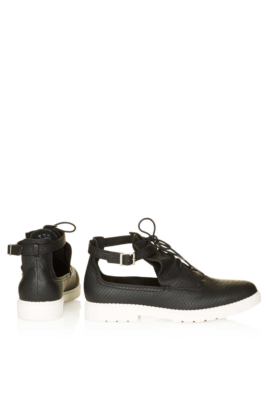 topshop apis chunky lace up boot in off white