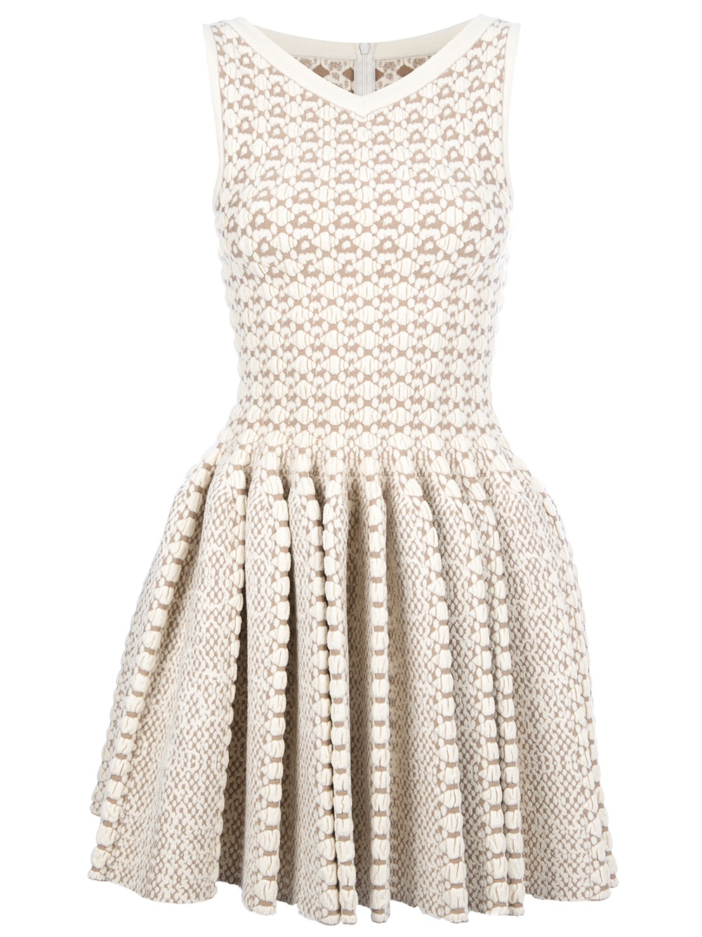 Lyst Alaïa Bobble Knit Sleeveless Dress In Natural