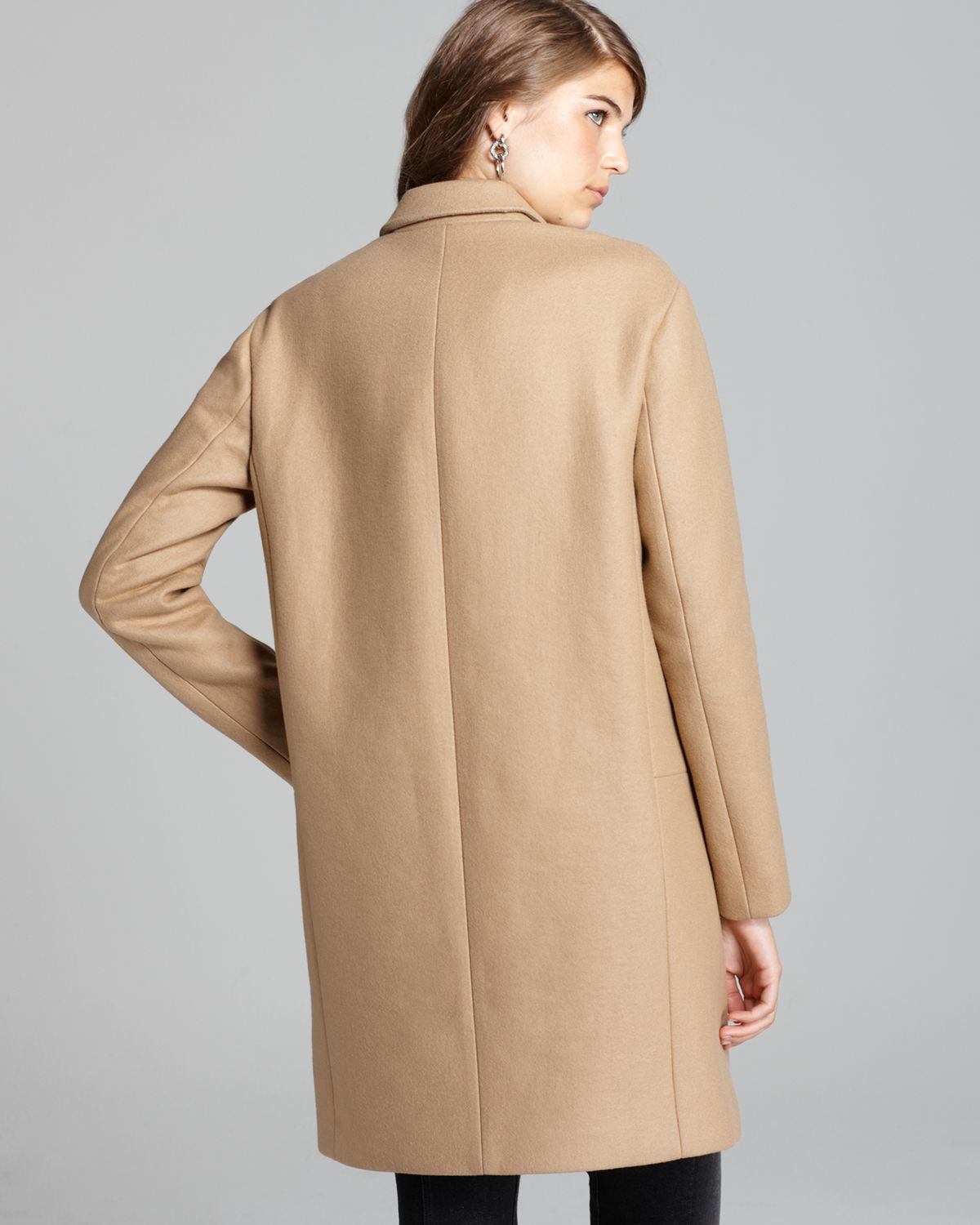 lyst theory long coat elibeth roanoke in brown ralph pea coat size chart