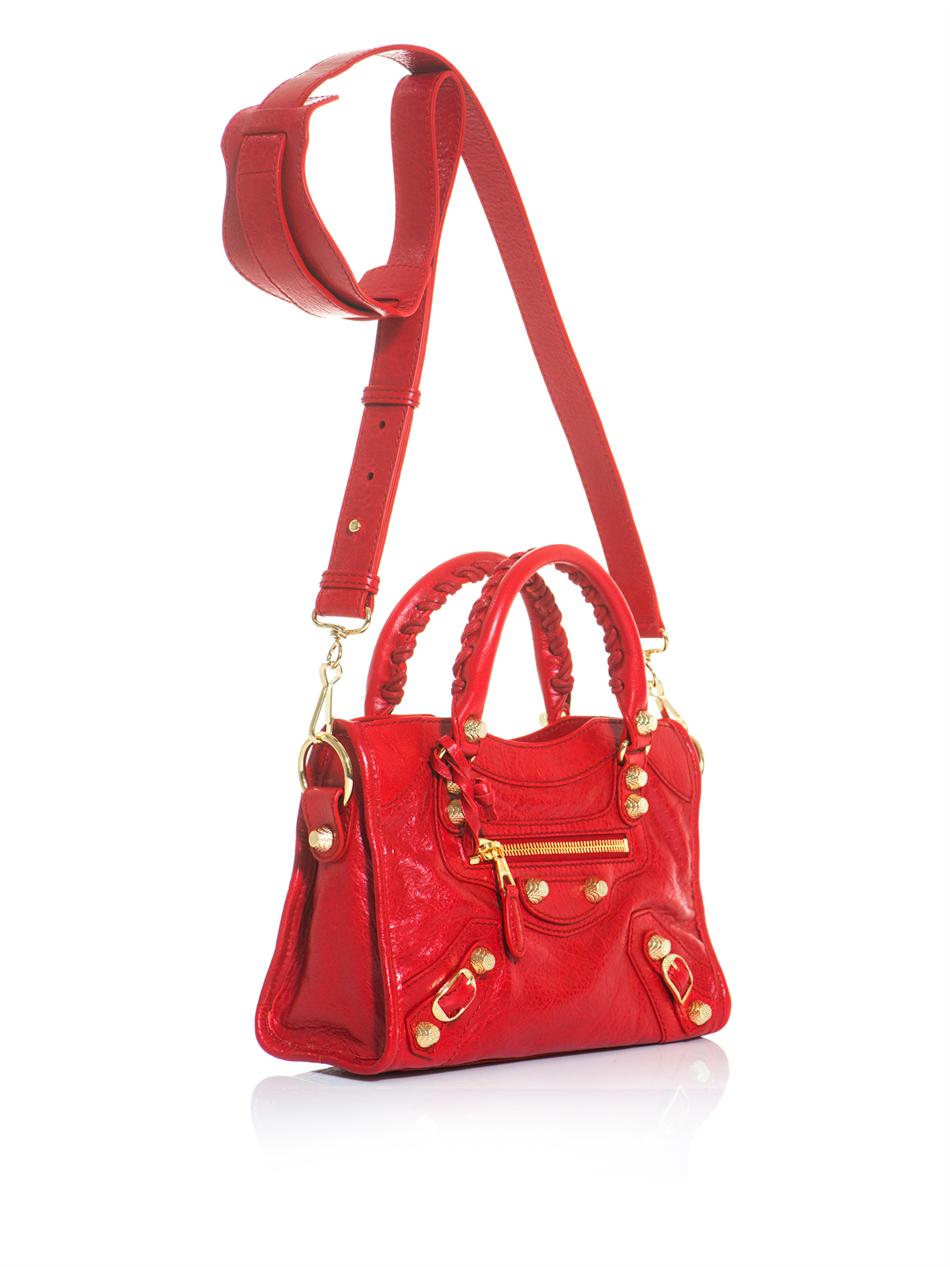 Balenciaga Mini City Bag in Red | Lyst