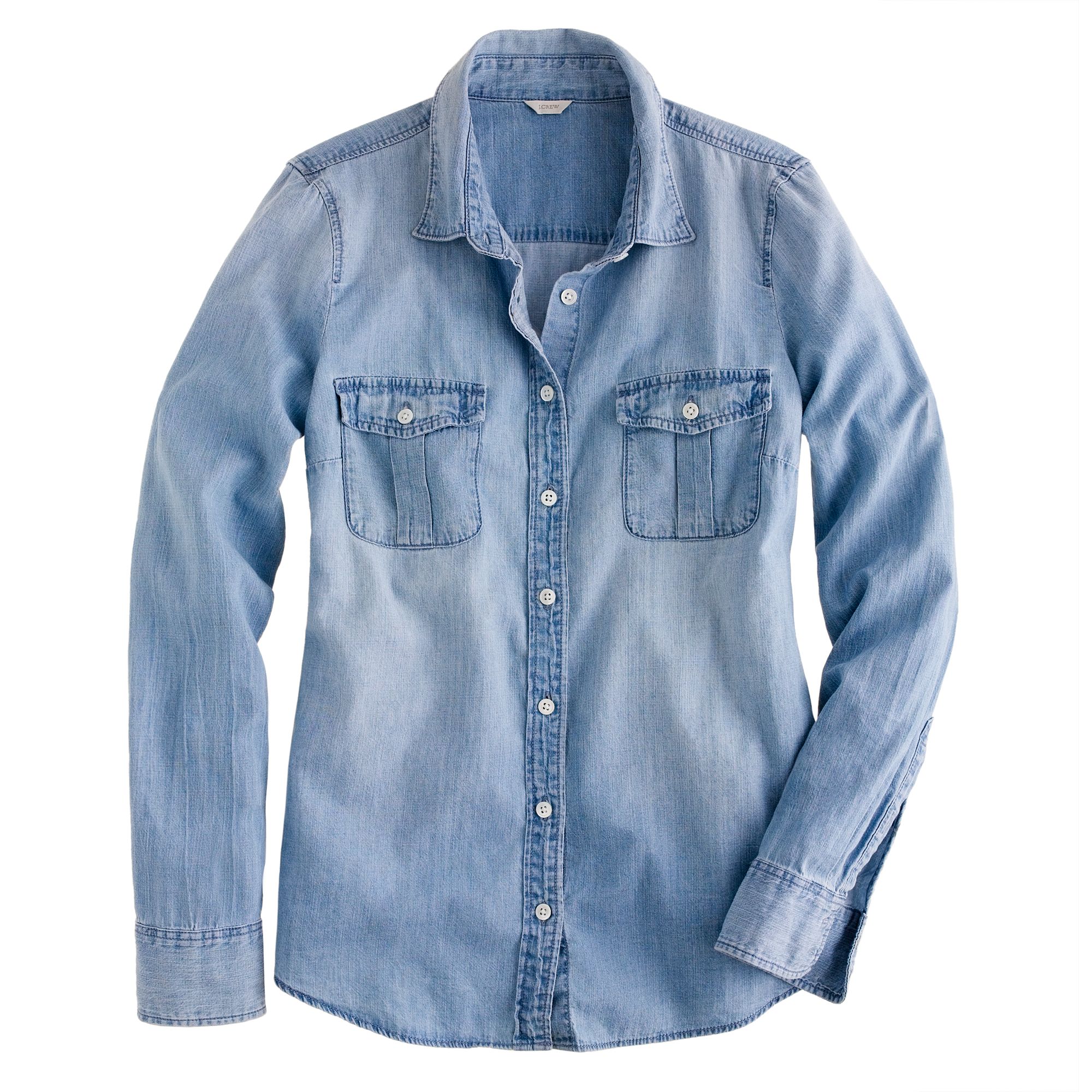 J.crew Petite Keeper Chambray Shirt in Blue (afternoon sky) | Lyst