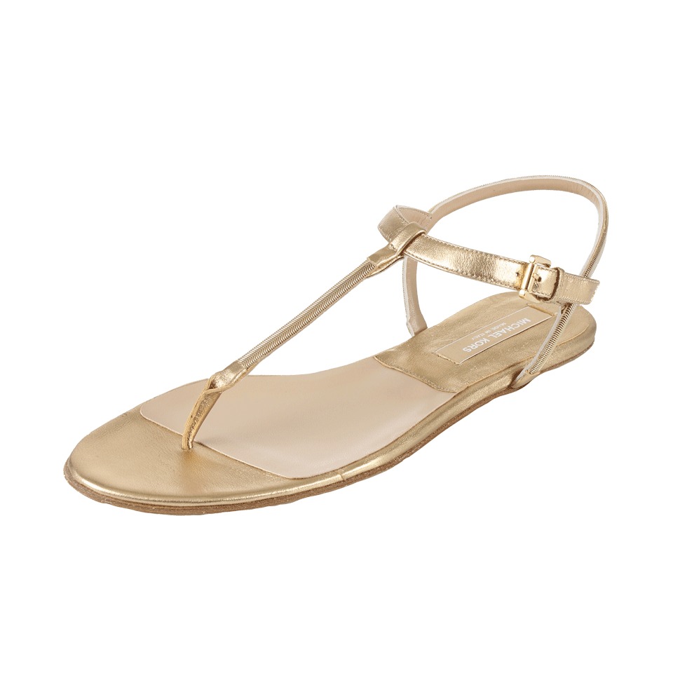 Flat Sandals: Michael Kors Gold Flat Sandals