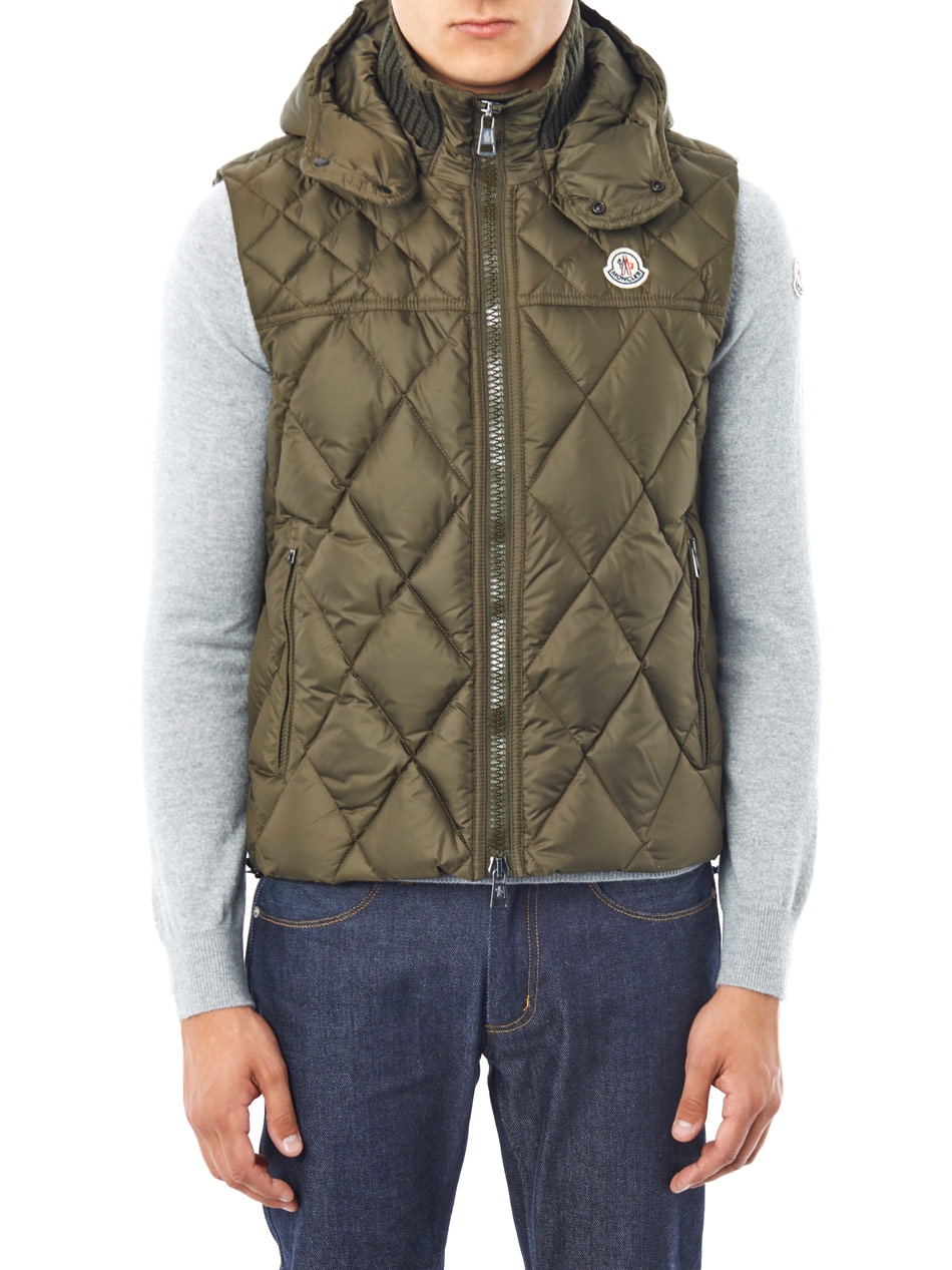 Moncler Ribay Quilted Gilet in Green for Men - Lyst