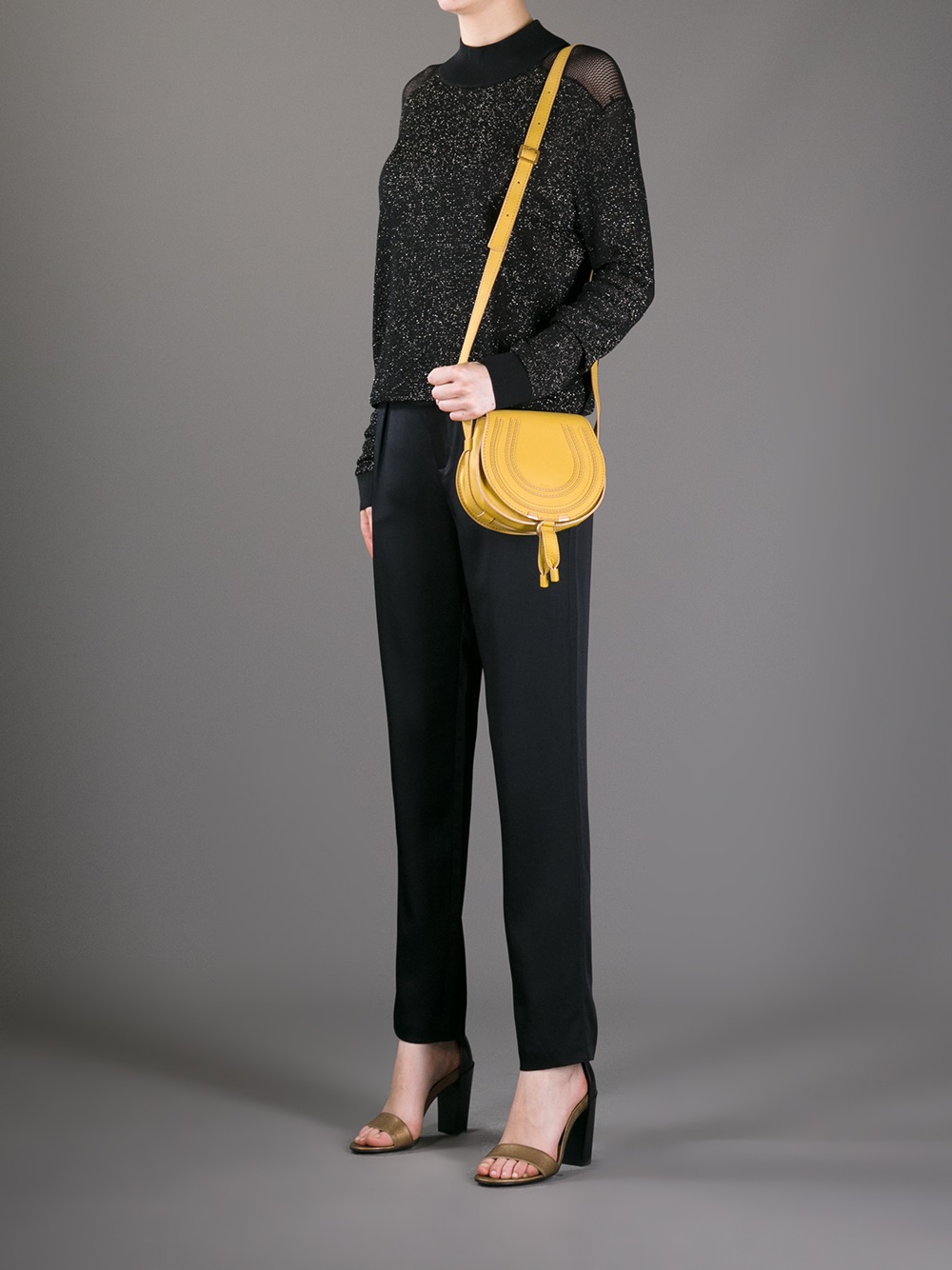 Chlo Marcie Mini Saddle Bag in Yellow | Lyst