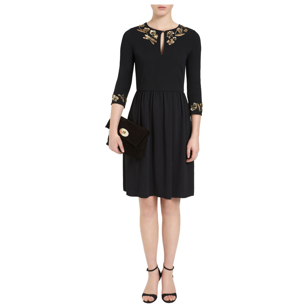 Lyst - Mulberry Embroidered Column Dress in Black