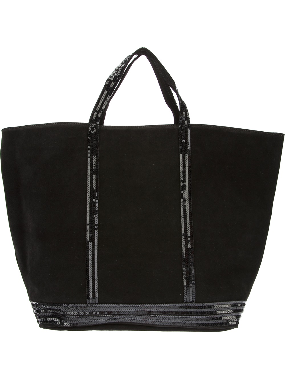 Vanessa bruno Sequin Detail Shopper Bag in Black | Lyst