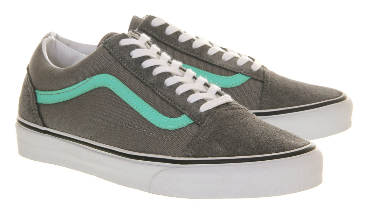 turquoise and grey vans shoes