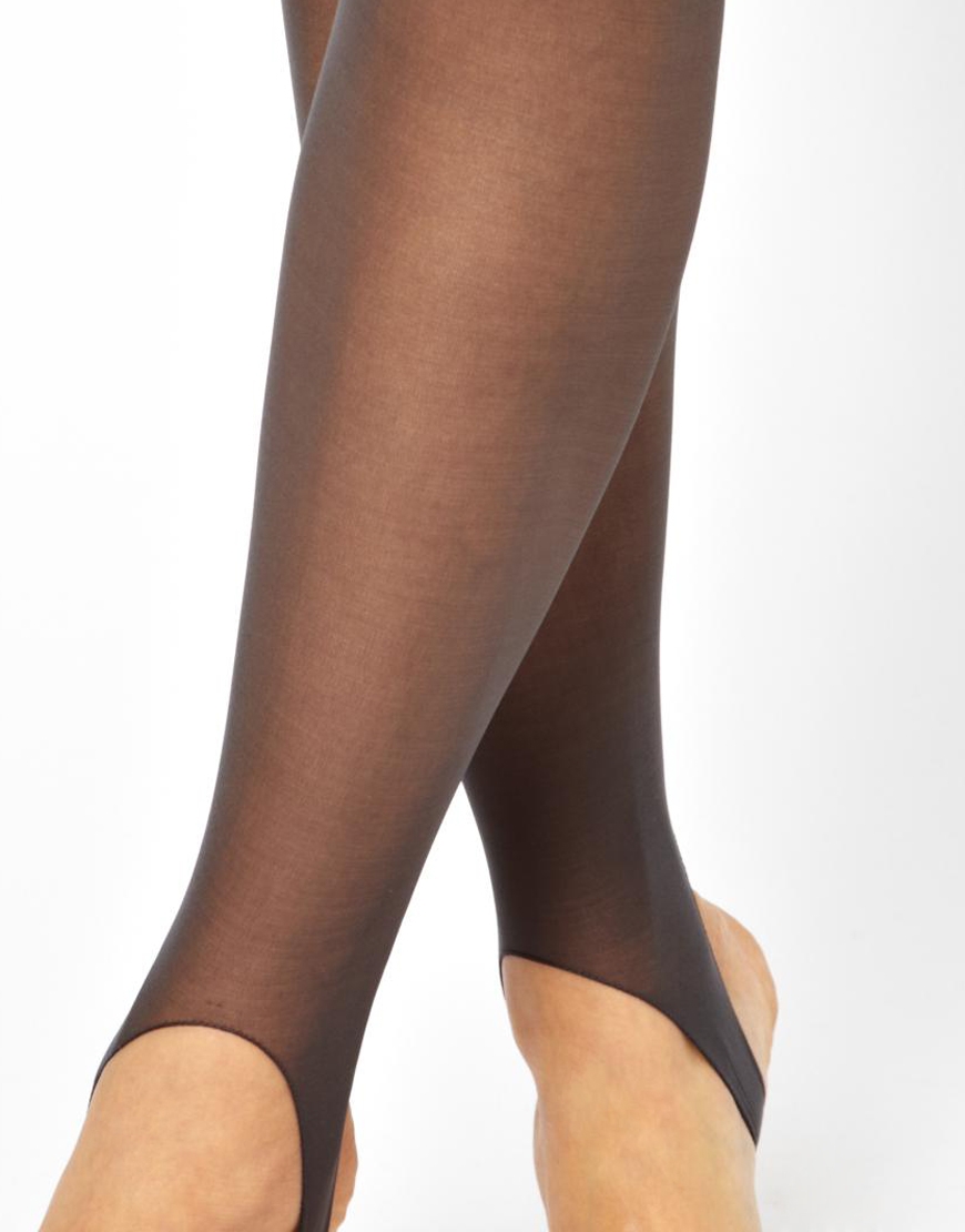 Lyst American apparel Sheer Luxe Stirrup Pantyhose in Gray