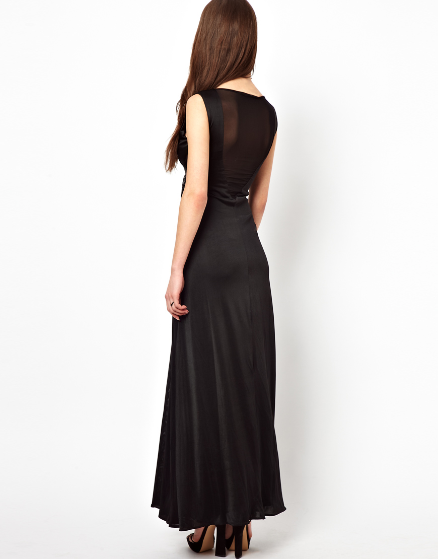 Lyst - Little Mistress Maxi Dress in Black