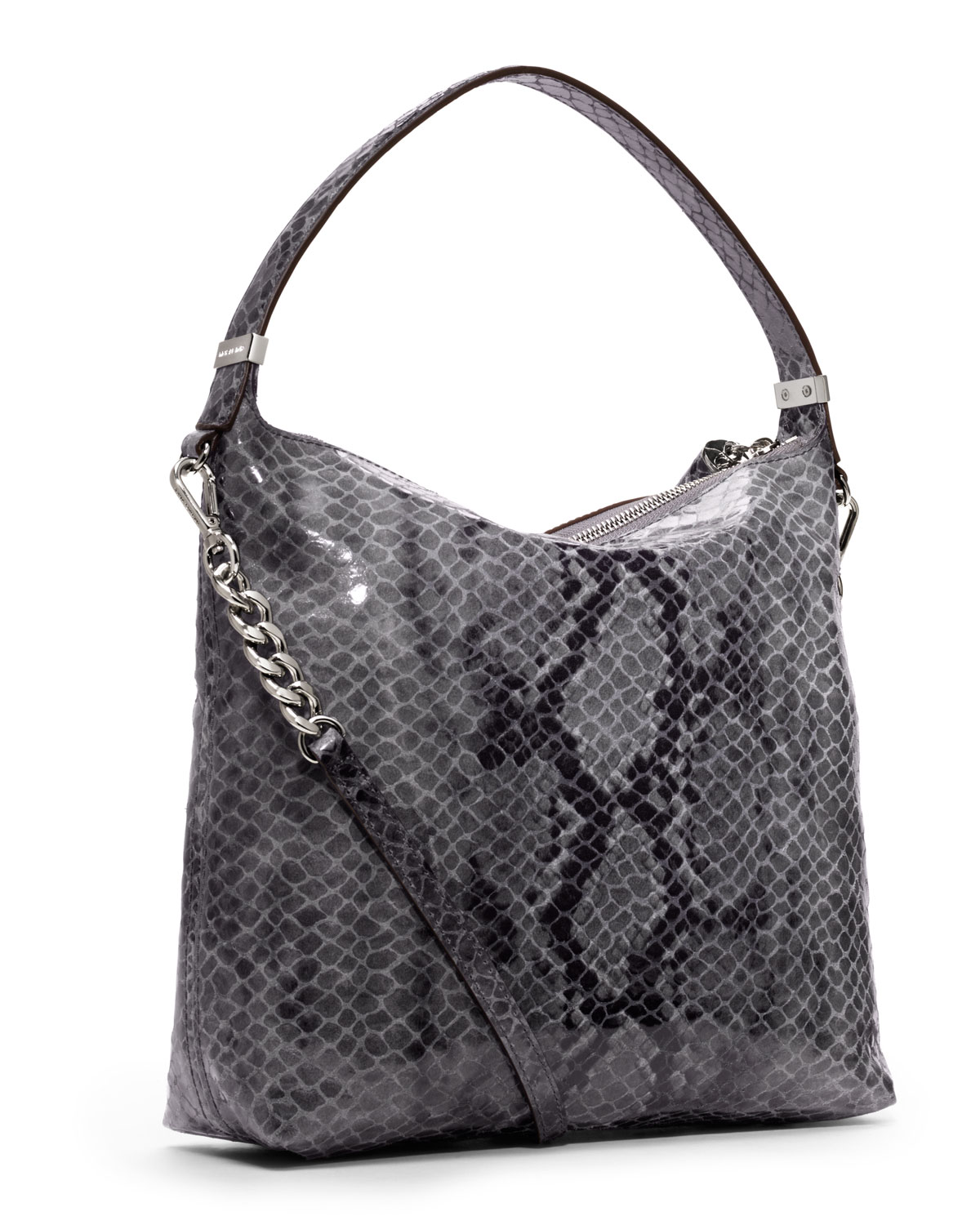 Lyst Michael Kors Medium Weston Snakeprint Shoulder Bag In Gray Gallery