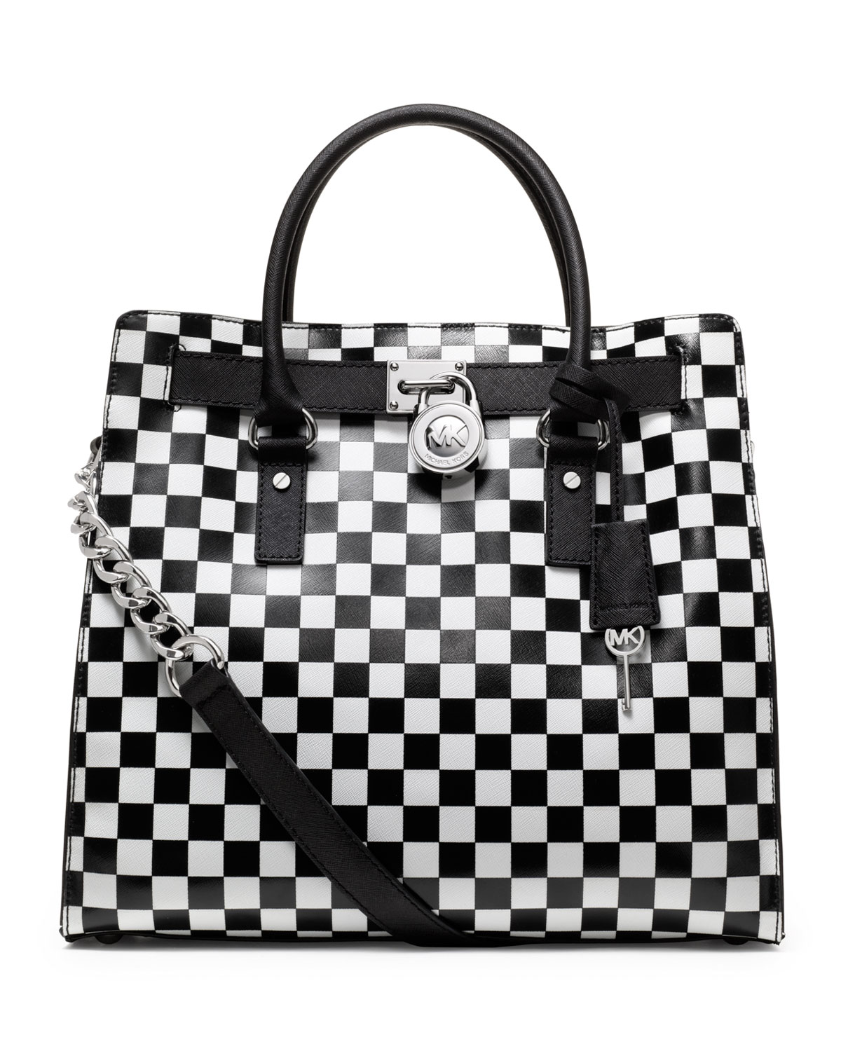 michael kors checkered tote bag