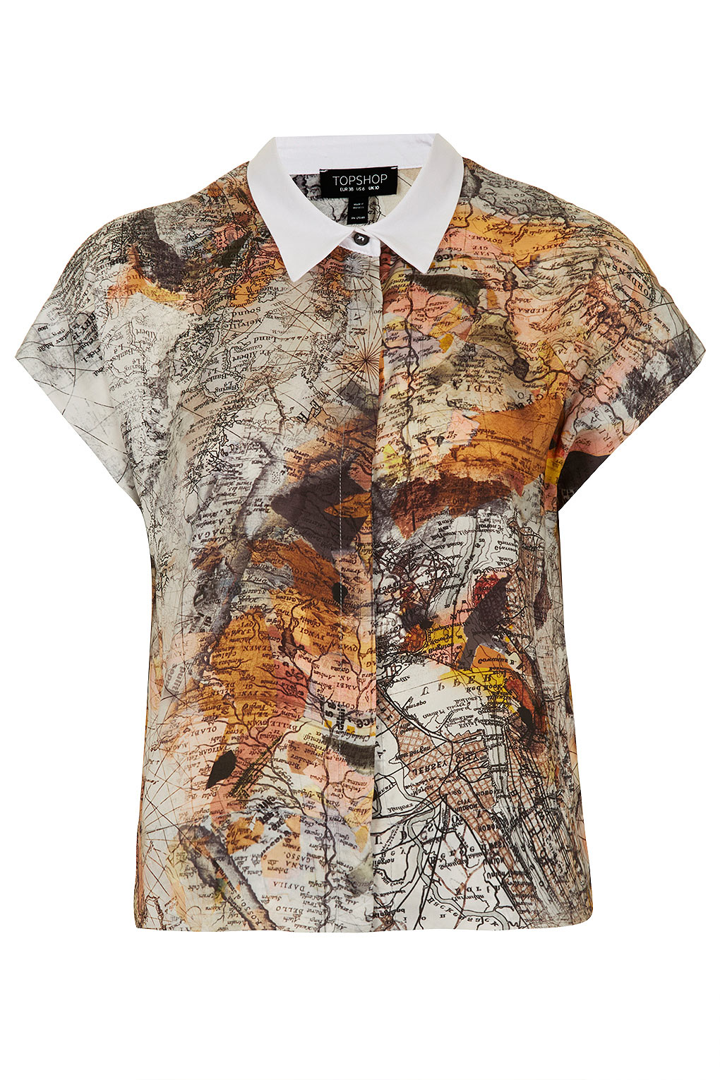 Lyst - Topshop Map Print Shirt