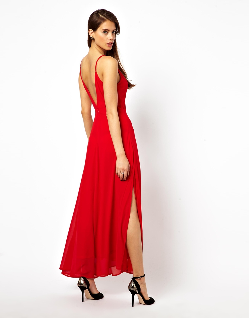 black dress with red underlay