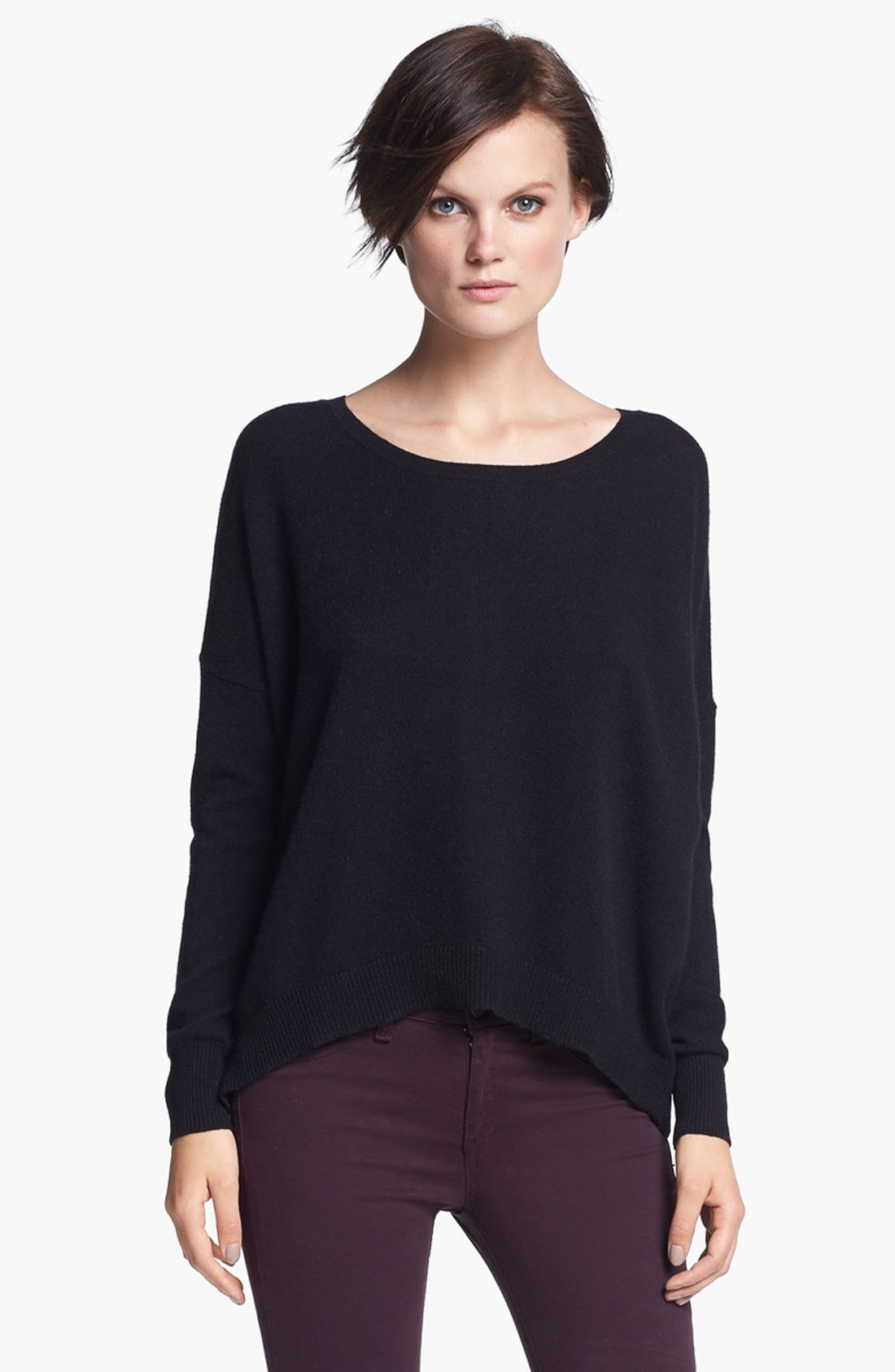 Autumn cashmere Back Zip Cashmere Sweater in Black | Lyst