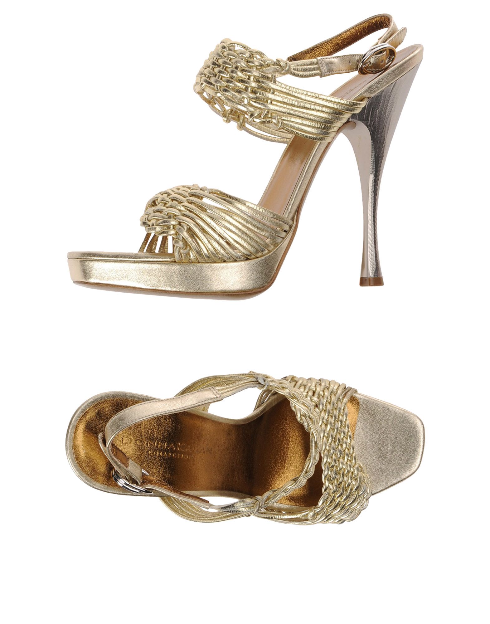 Lyst Donna Karan Platform Sandals in Metallic