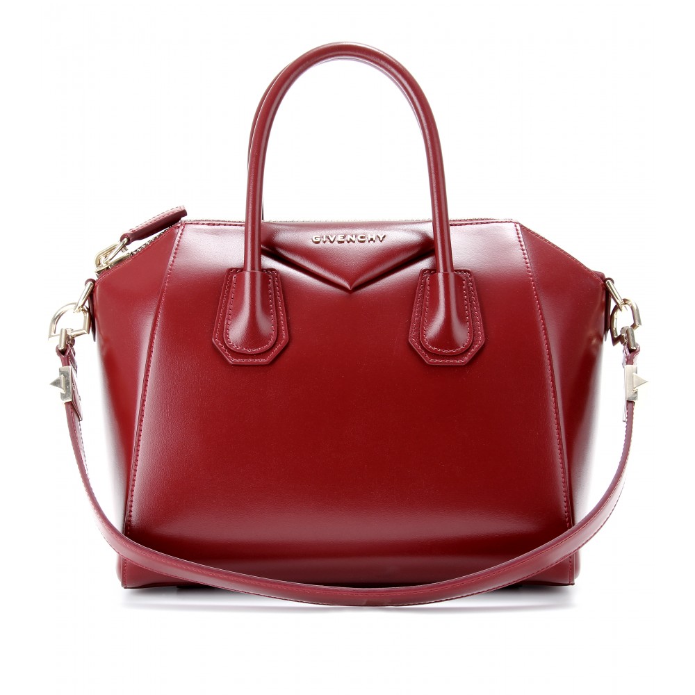Givenchy Small Antigona Leather Tote in Red (burgundy) | Lyst