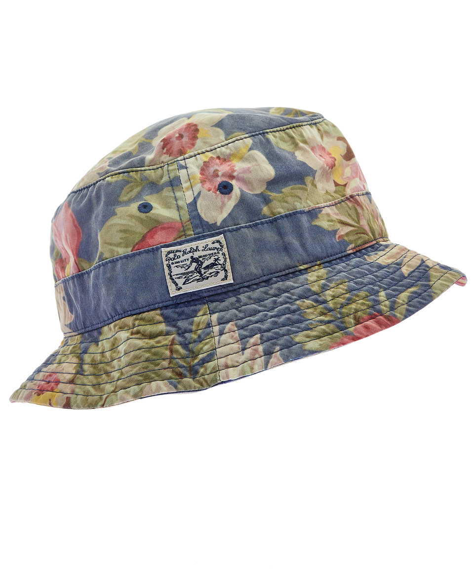 Polo ralph lauren Blue Hawaiian Print Bucket Hat in Blue for Men | Lyst