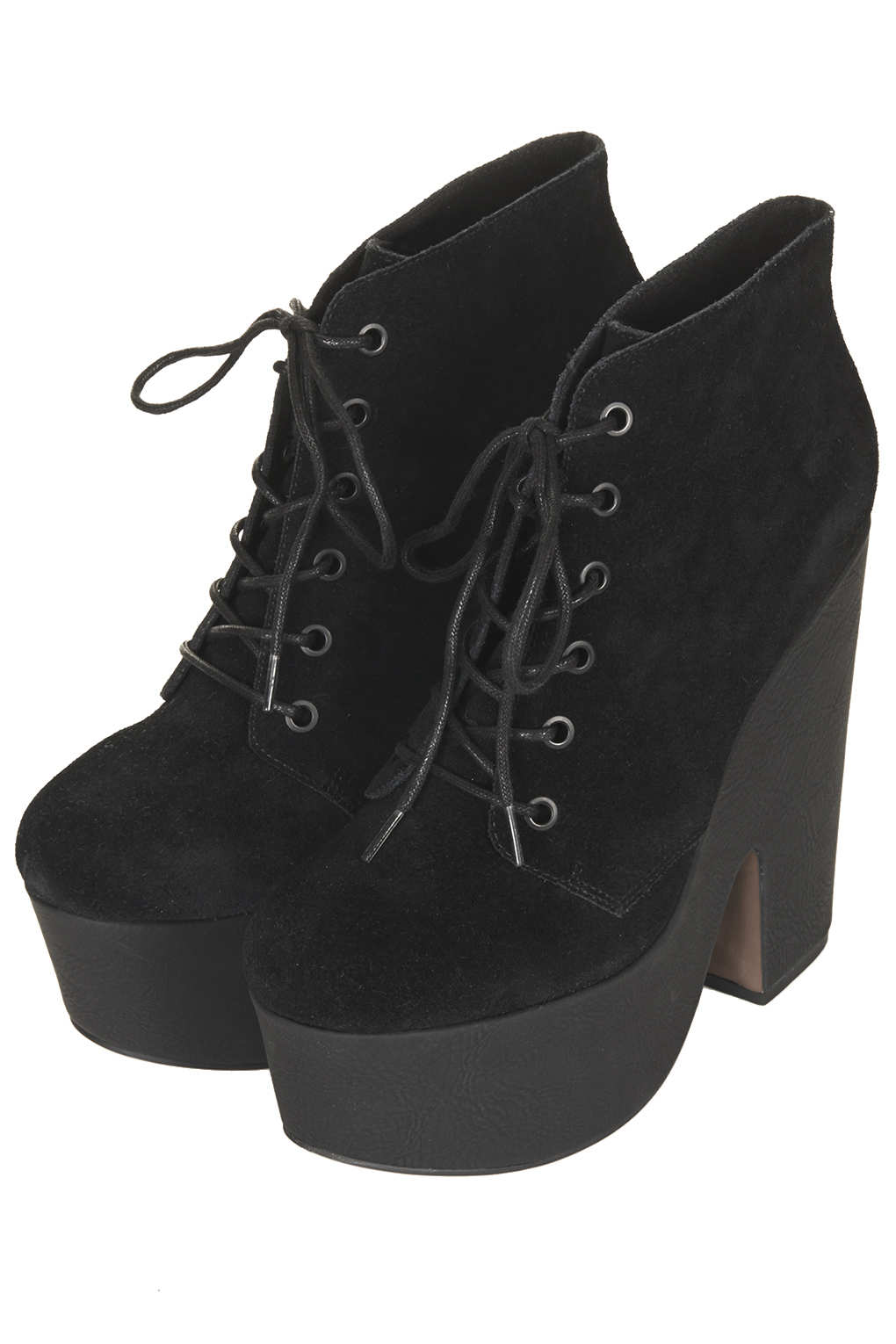 black platform boots flat
