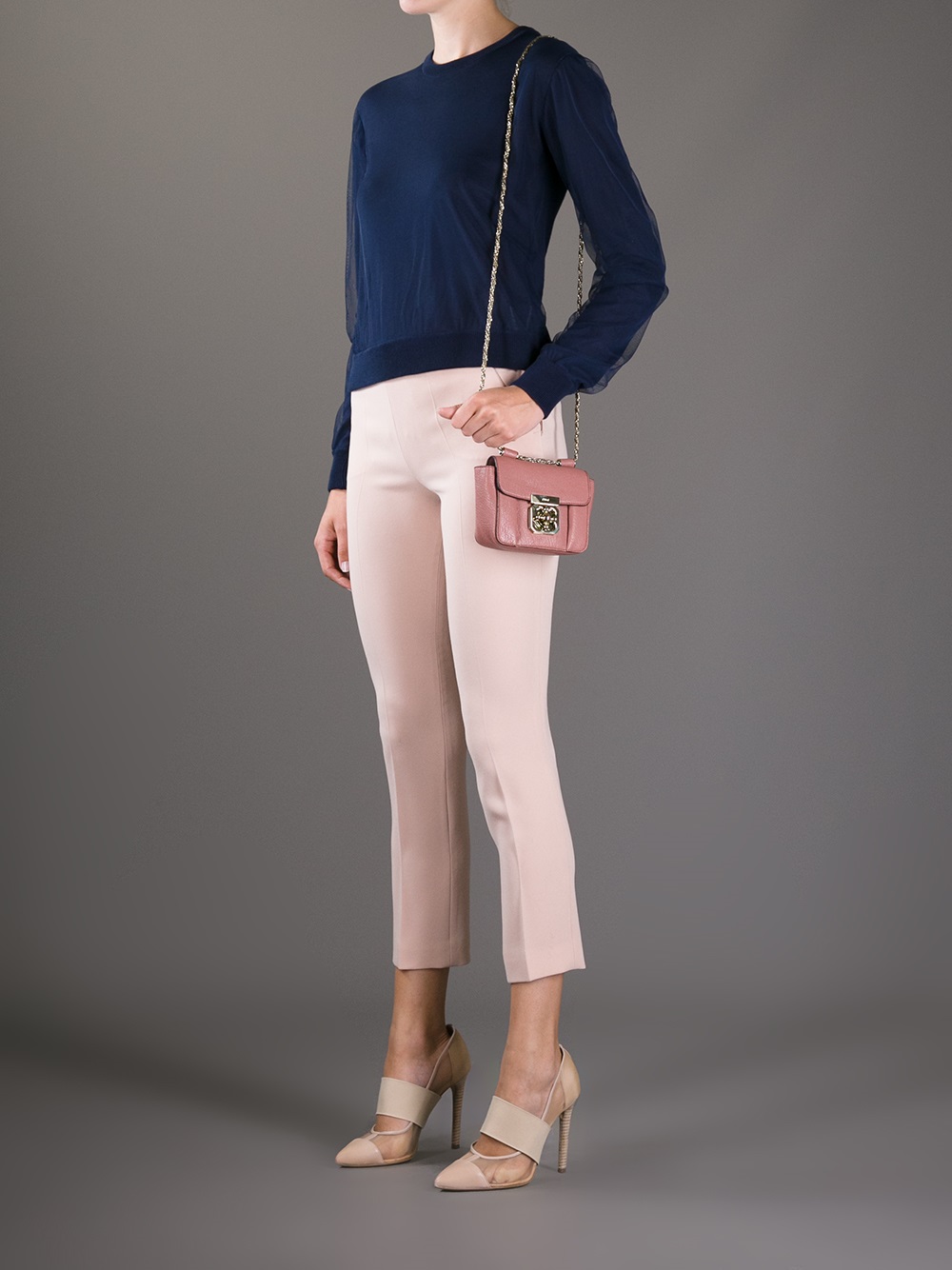 Chlo Mini Elsie Shoulder Bag in Pink | Lyst
