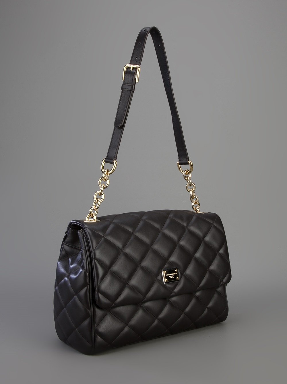 Quilted Black Leather Tote Bags