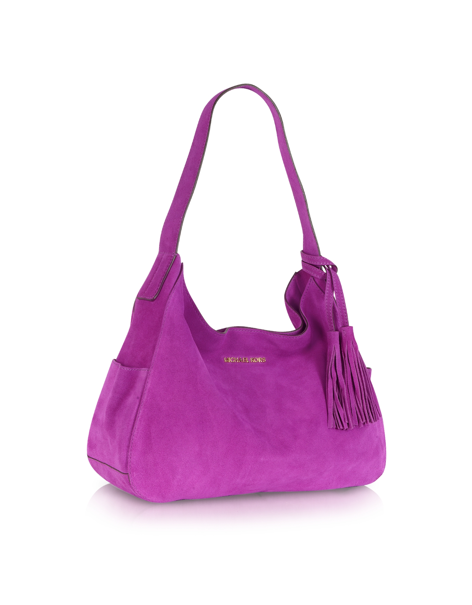 Lyst - Michael Kors Large Ashbury Suede Shoulder Bag in Purple