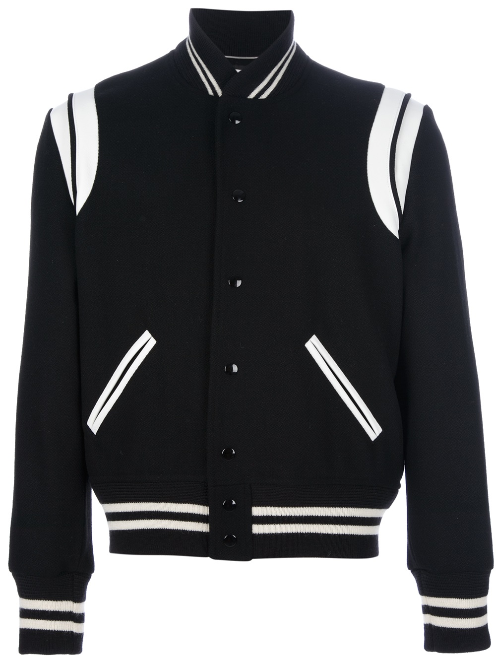 Saint laurent Varsity Jacket in Black for Men | Lyst